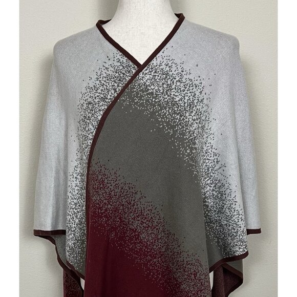 Chico's Ruana Wrap Women's ONE SIZE OS Cotton Blend Knit Shawl Poncho Cozy Boho - Picture 5 of 12